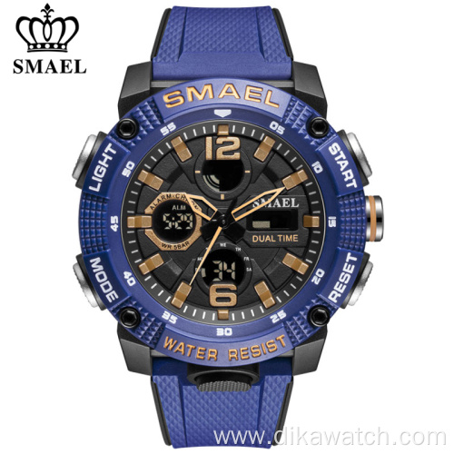 SMAEL Military Sport Watch Men Dual Display Waterproof